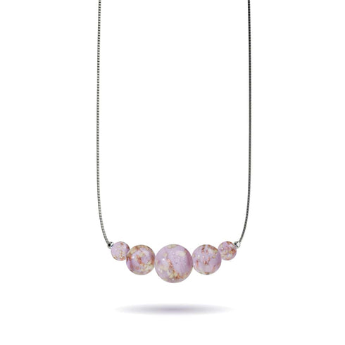Immergrün | 925 Sterling Silber | Glühwürmchen-Glas-Halskette mit Unendlichkeitsverschluss